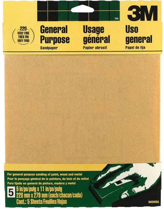 3M 3M 9 x 11 in 220 Grit Sandpaper Sheets 9000NA — product photo