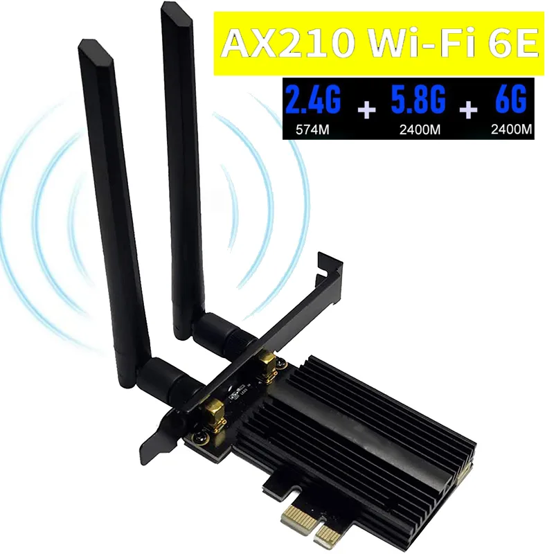 Hitoor Hitoor AX210 Wi-Fi 6E PCIe Adapter 5400Mbps Tri-Band Bluetooth 5.2 — product photo