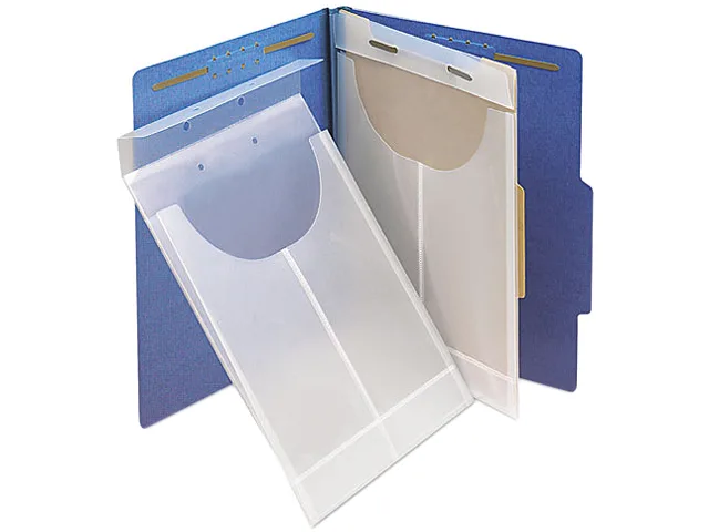 Clear poly expanding pockets, two-hole punched, 24 per box
