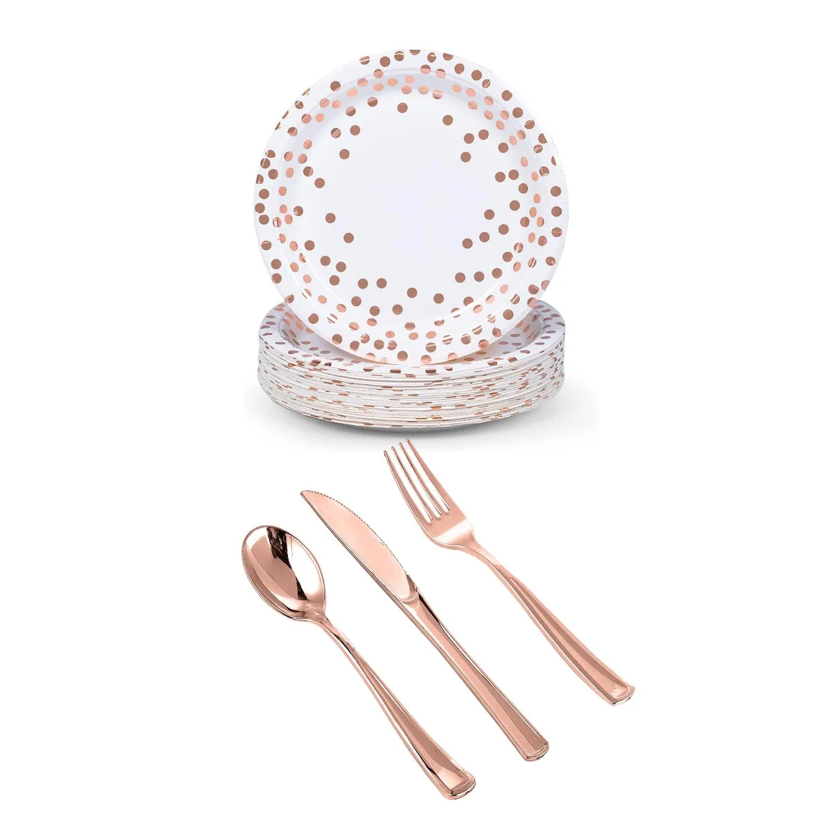 Altatac Altatac 125 PCS Rose Gold Party Supply 25 Guest Set — product photo
