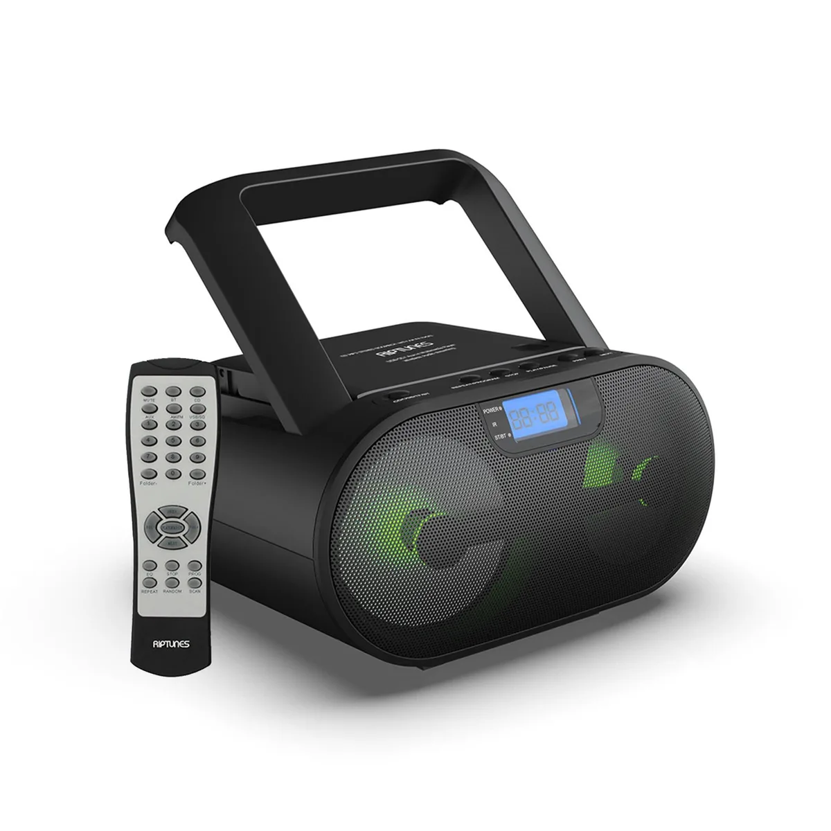  Riptunes CDB237 Boombox AM FM Bluetooth USB Aux Black — product photo