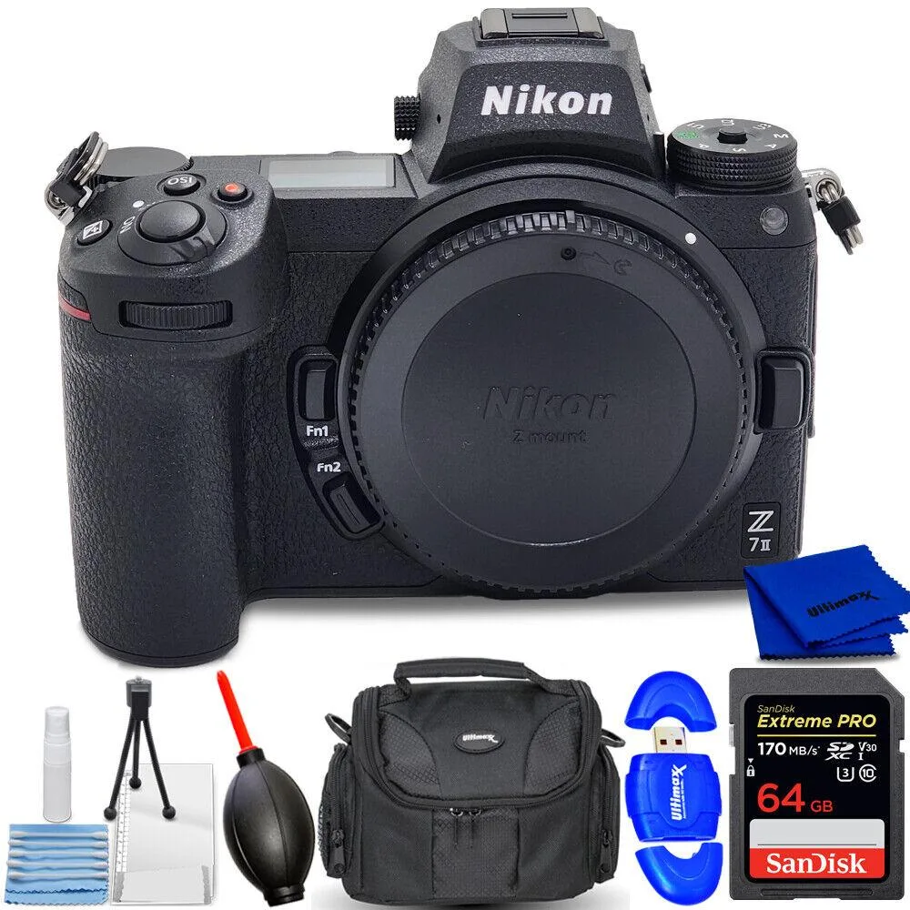 Nikon Global Nikon Z 7II 45.7MP Compact Mirrorless Camera Body Only 1653 Essential 64GB Bundle — product photo