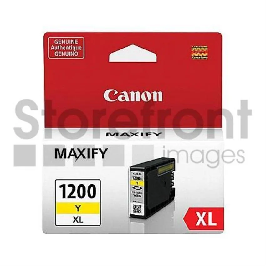 Yellow Canon PGI-1200XL ink cartridge in sealed box