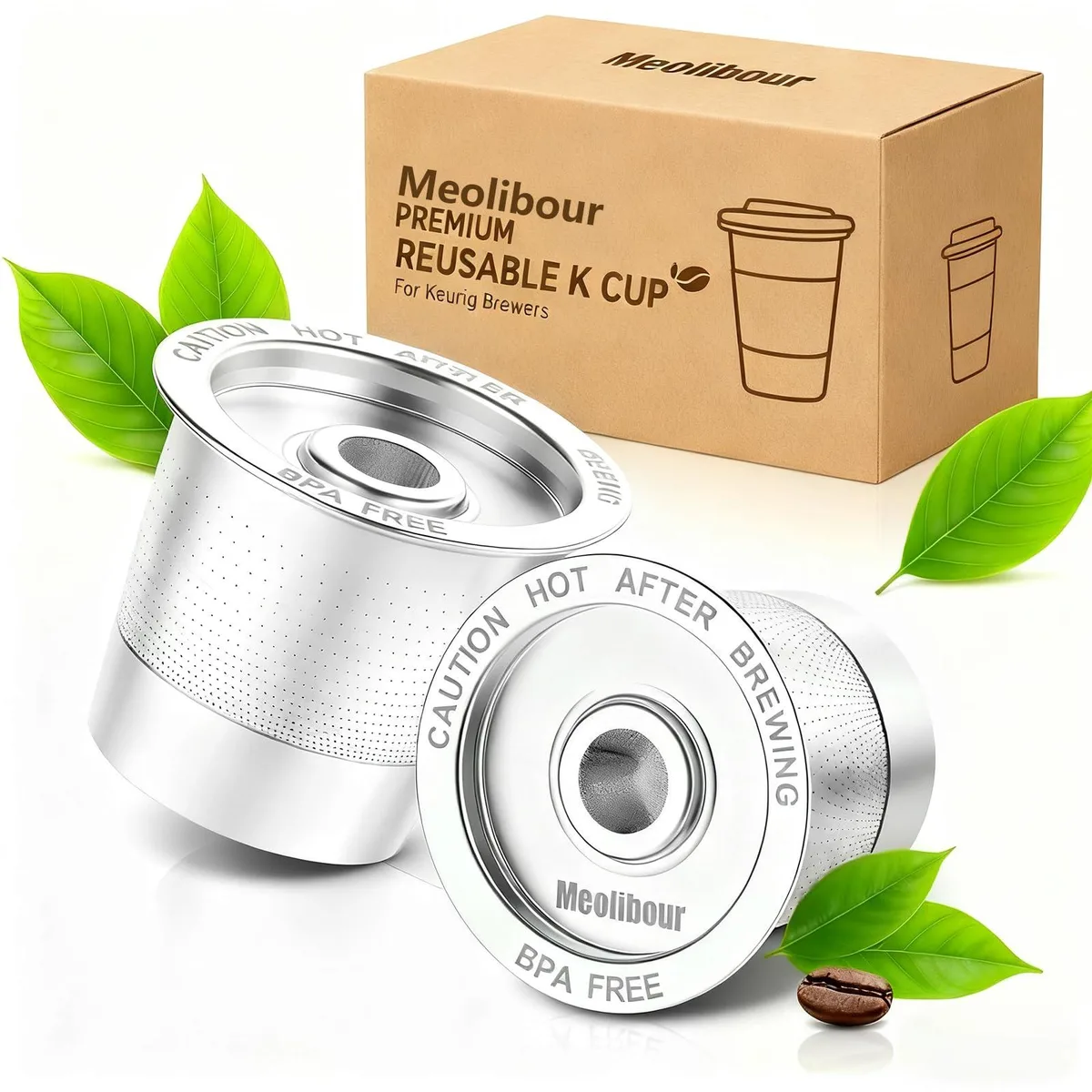Meolibour FG202425 2-Pack Reusable K-Cup Pods for Keurig 1.0 — product photo