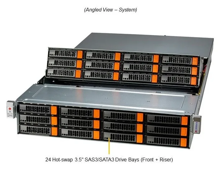 Supermicro Supermicro SSG-521E-E1CR24H-G1 2U rack server Xeon 4510 12C 256GB DDR5 2x20TB SATA 960GB NVMe — product photo