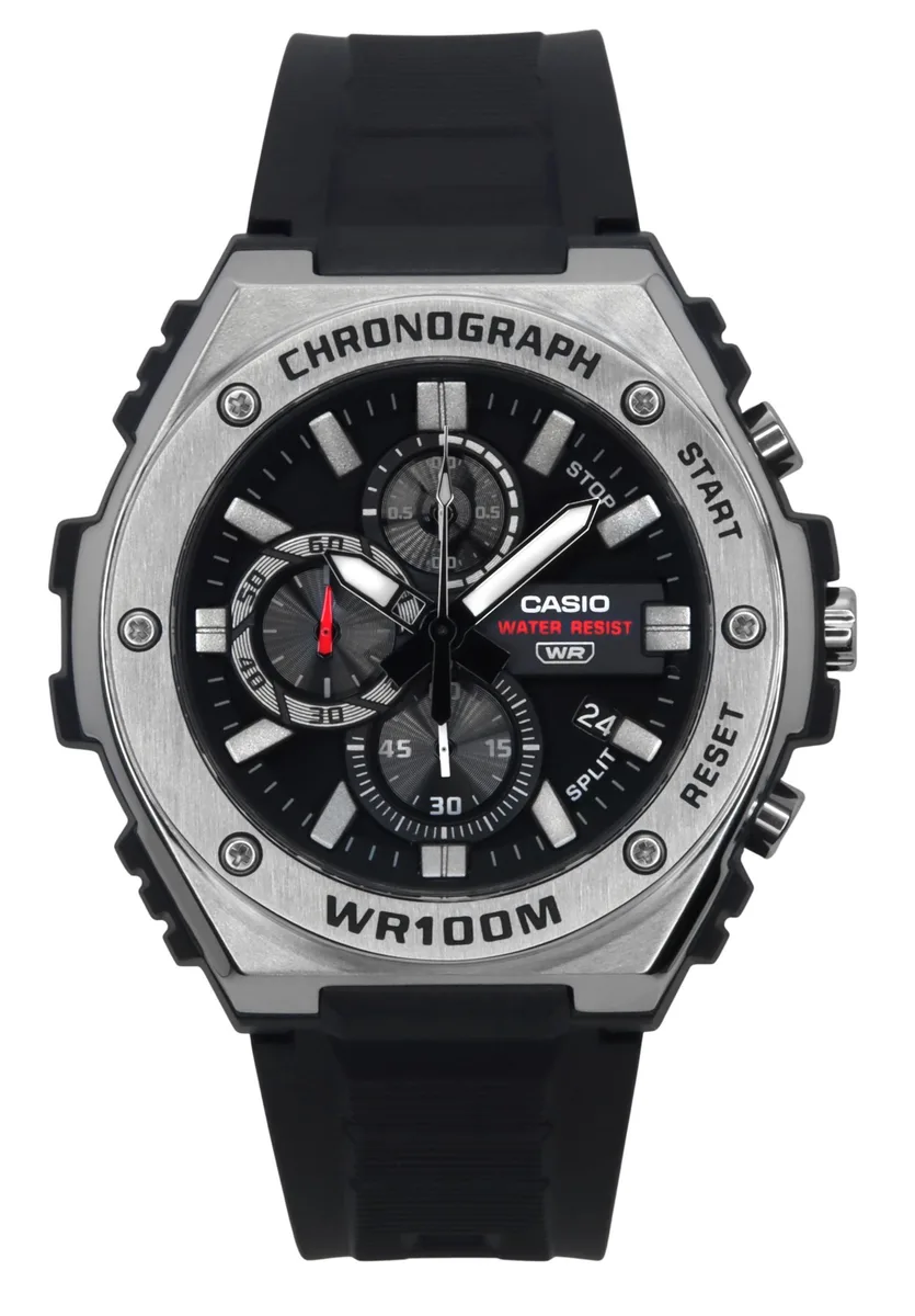 CASIO CASIO MWA-300H-1AV Chronograph 100M Black Dial Resin Watch — product photo