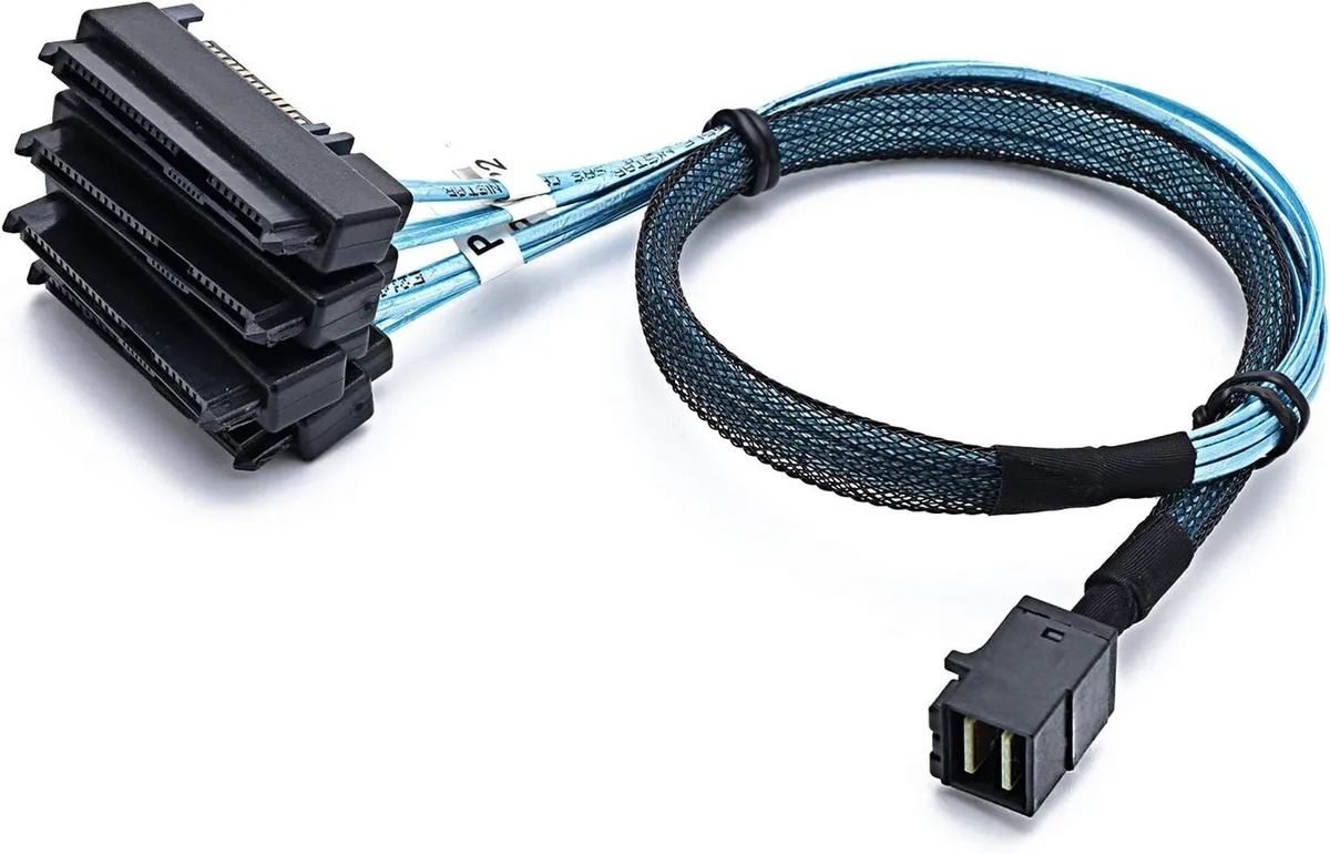 CableDeconn CableDeconn SFF-8643 to 4x SFF-8482 SAS cable 12GB/S 1M H0204 — product photo