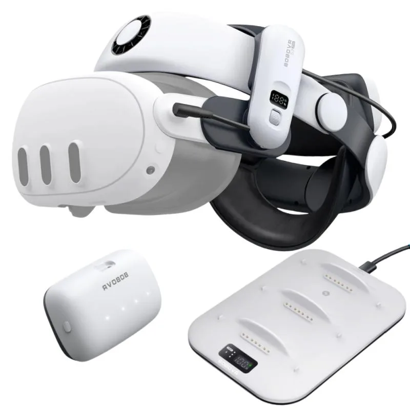 BoboVR BoboVR S3 Pro 10000mAh Battery Head Strap with BD3 Charger and Two B100 Batteries — product photo