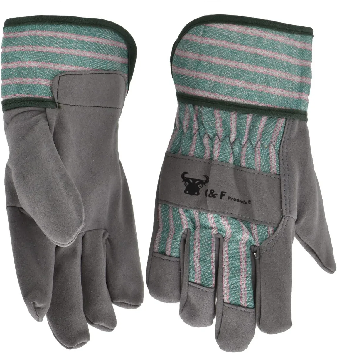 G & F Products G & F Products 5009M JustForKids Synthetic Leather Kids Garden Gloves Grey 4-6 years — product photo