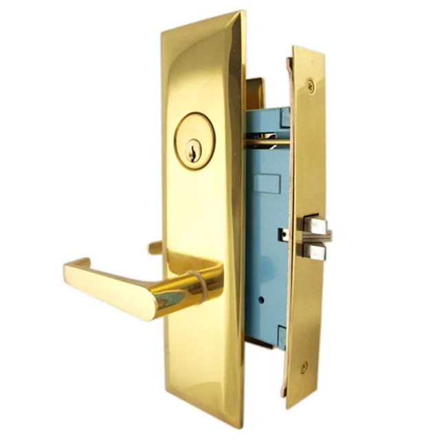 MAXTECH MAXTECH Mortise Lockset Polished Brass Left Hand Latch Only 92 — product photo