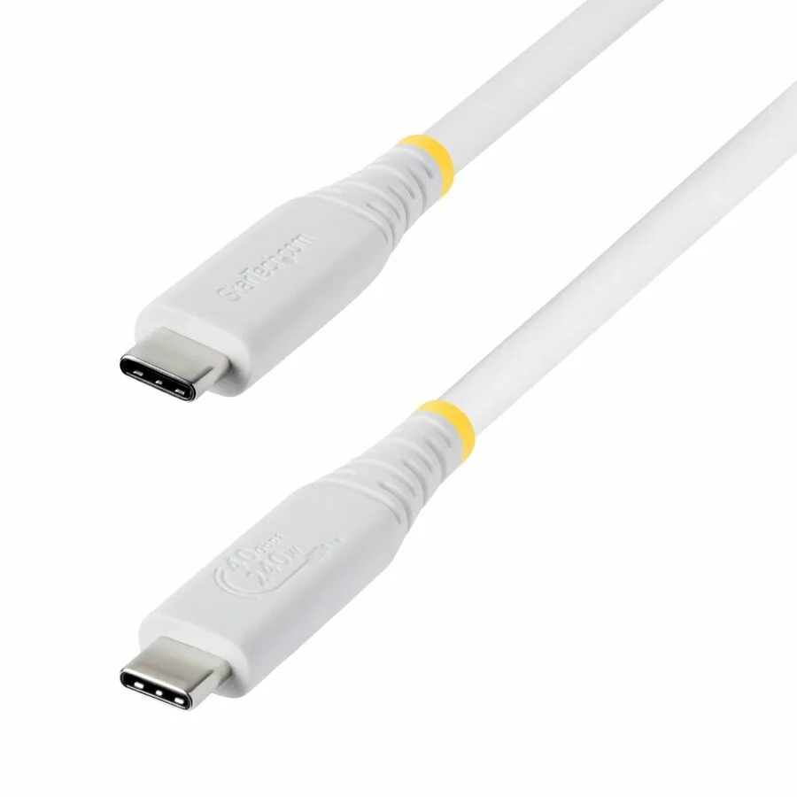 STARTECH STARTECH CC18IN40GUSB4TPW 1.5 ft 40 Gbps USB4 cable 240 W White — product photo