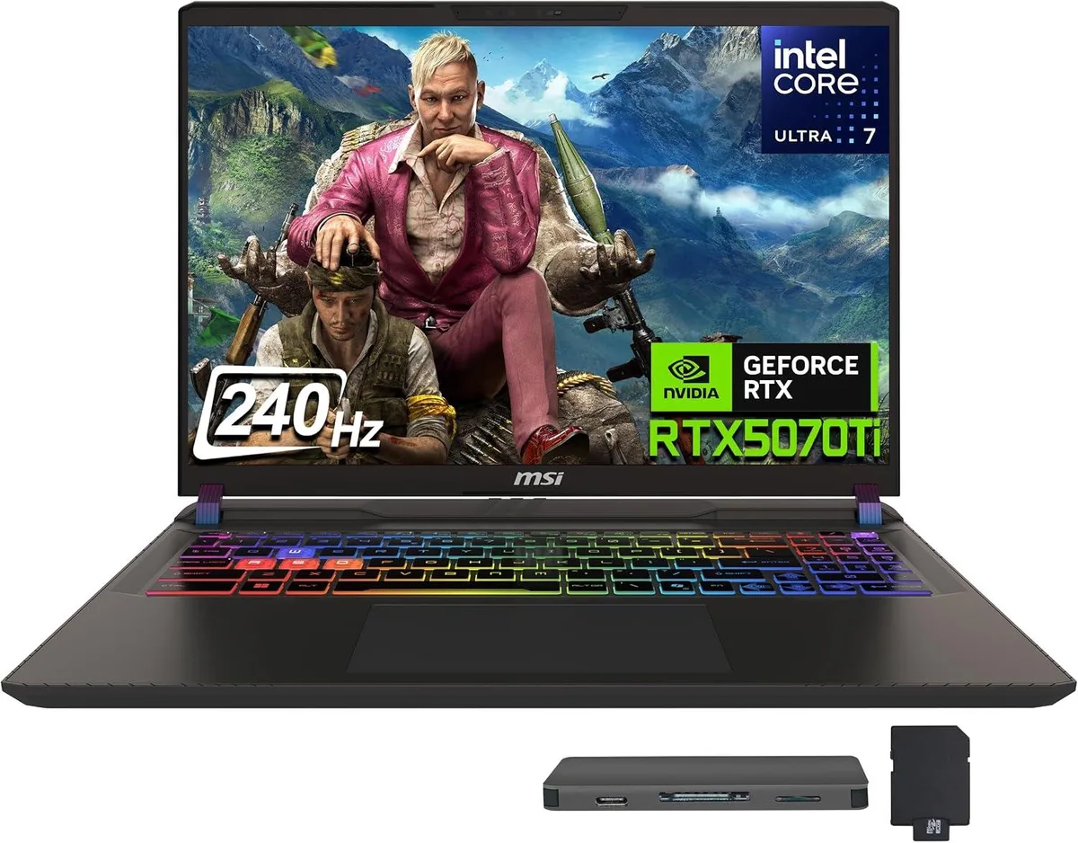 MSI MSI Vector 16 HX AI Gaming Laptop Intel Core Ultra 7 255HX RTX 5070 Ti 32GB DDR5 1TB SSD 1TB — product photo