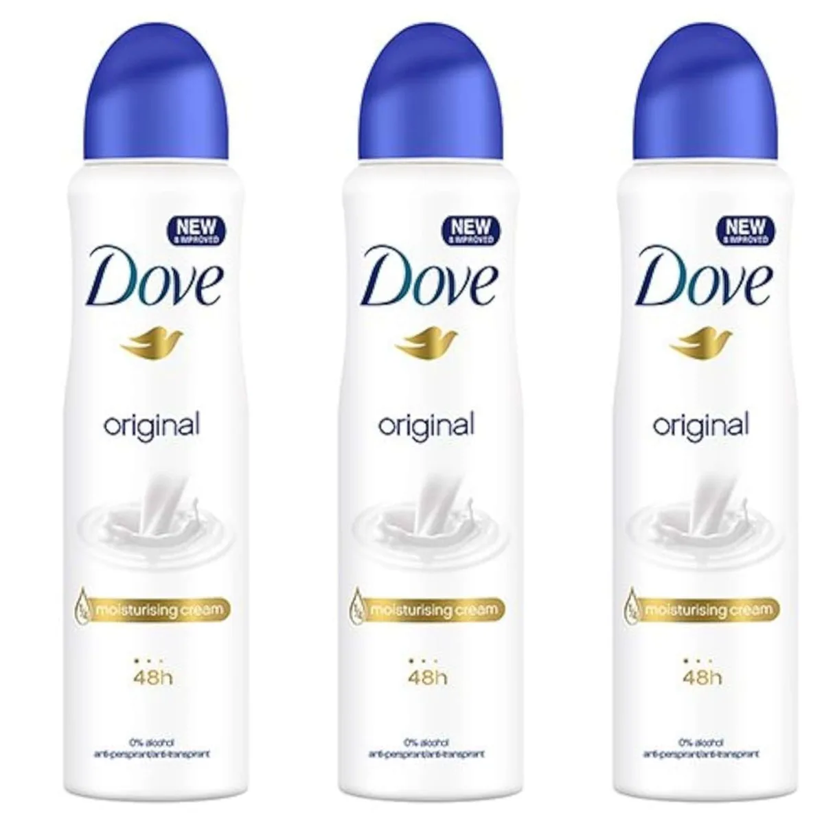 Dove Dove 52131544924478 Original Moisturising Cream Antiperspirant 150 ml 3-Pack — product photo