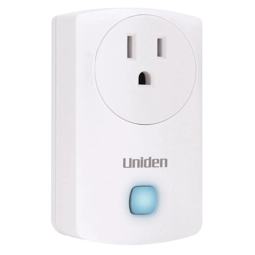 White rectangular plug-in module with front power button