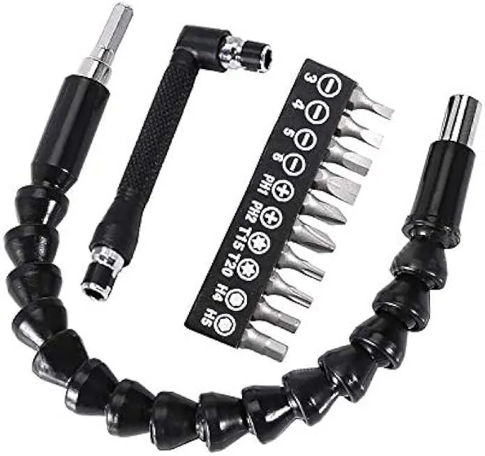 usbroway usbroway Flexible Drill Bit Extension 11.6inch 90° 12PCS — product photo