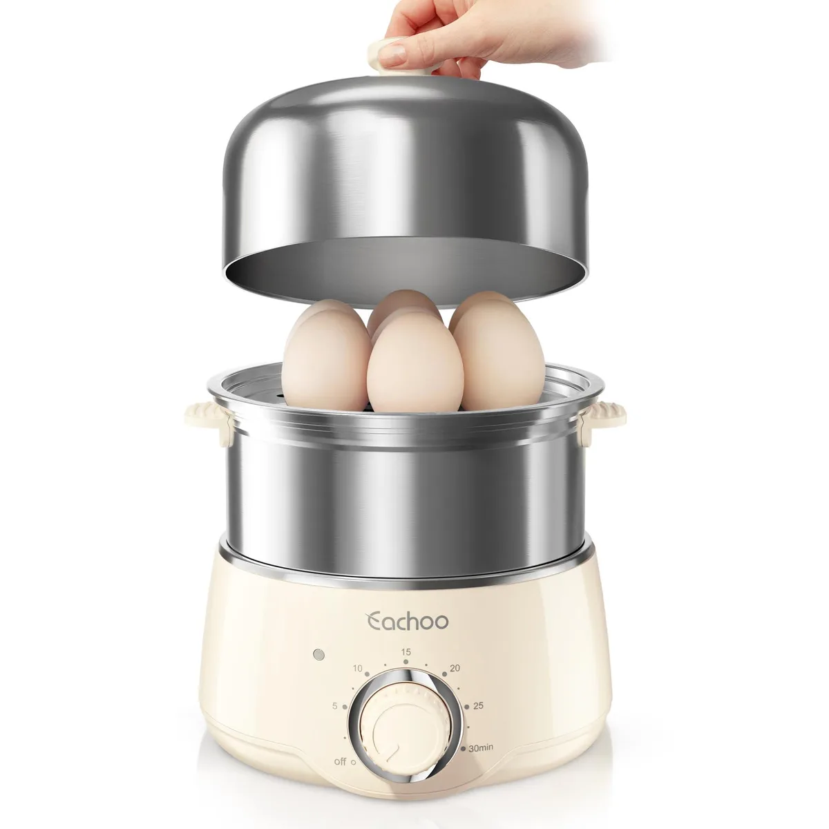 14-Egg Stainless Steel Egg Boiler Steamer — product photo