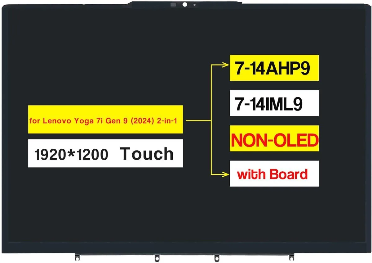 NUOLAISUN NUOLAISUN 14" 1920x1200 LCD Touch Screen Assembly for Lenovo Yoga 7i Gen 9 (2024) 83DK 83DJ — product photo