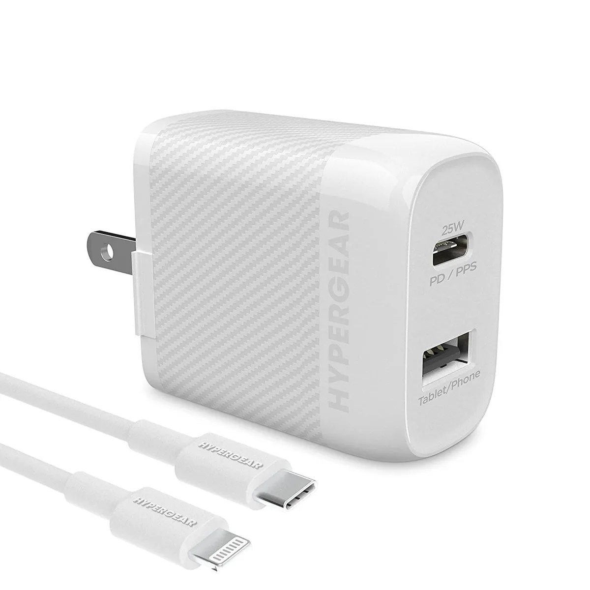 HyperGear HyperGear 25W USB-C PD/PPS + 12W USB Wall Charger White 15627 — product photo