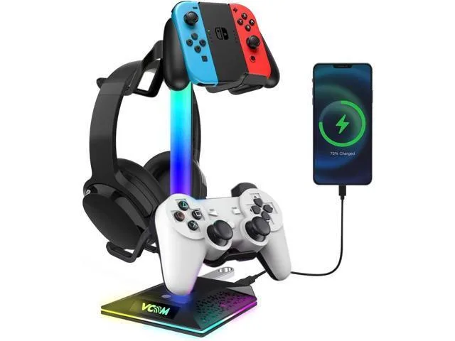 LORDWORLD LORDWORLD RGB Headphone Stand 10 Modes 2 USB 2.0 480 Mbps — product photo