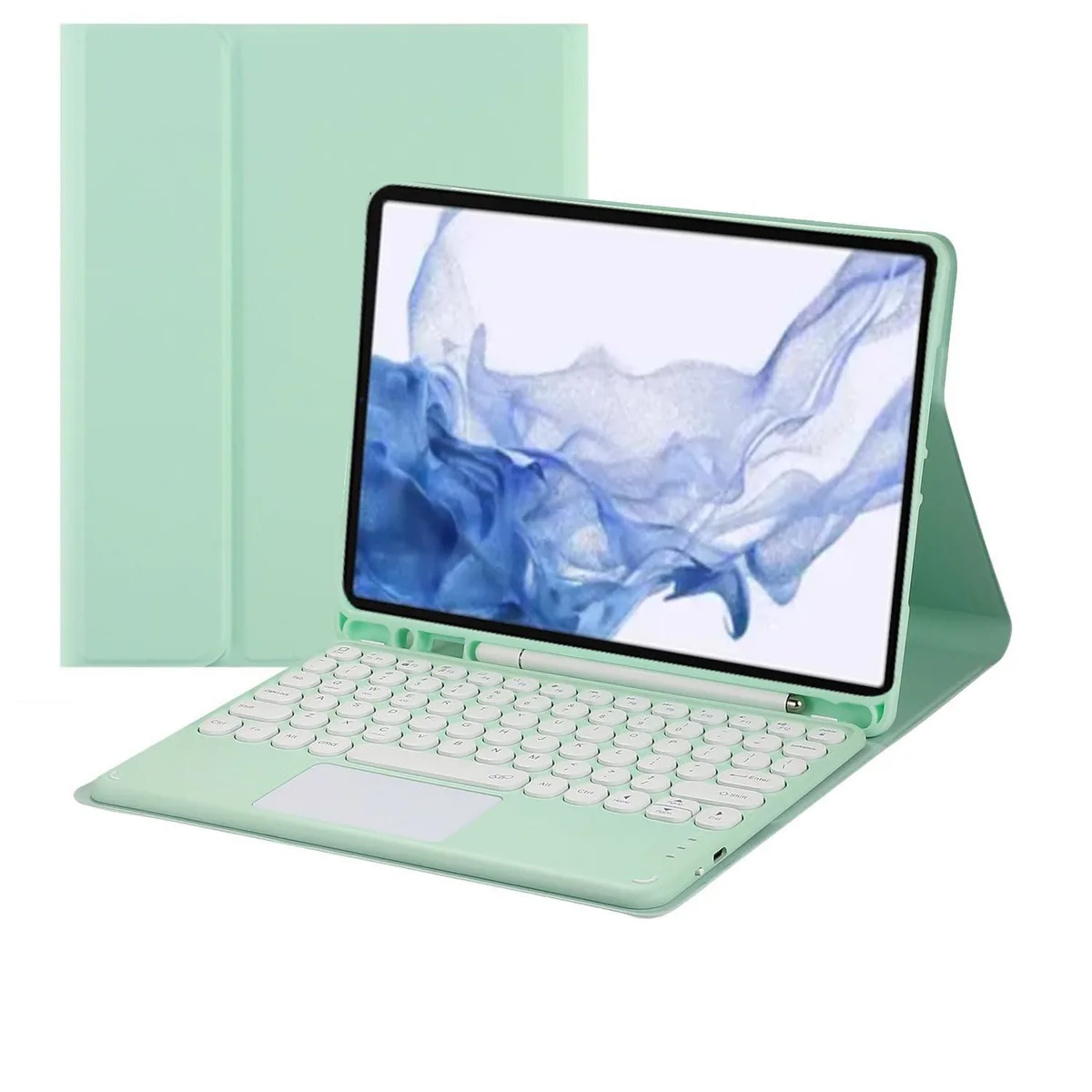 Timoom Timoom Bluetooth Keyboard Case with Touchpad for Samsung Tab S8/S7 11" Green — product photo