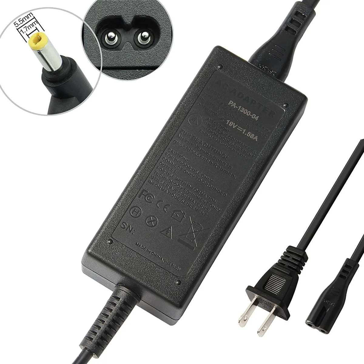 myVolts myVolts 19V 1.58A 30W AC Adapter 5.5*1.7mm for Acer Aspire One — product photo