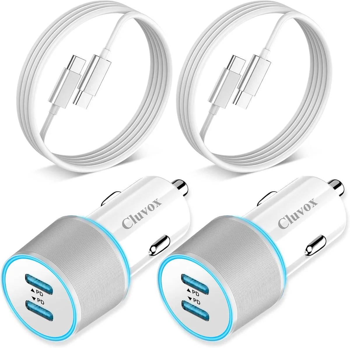 Leelbox Leelbox 90W Dual 45W USB-C Car Charger 2 Pack with 3.3FT Cable — product photo