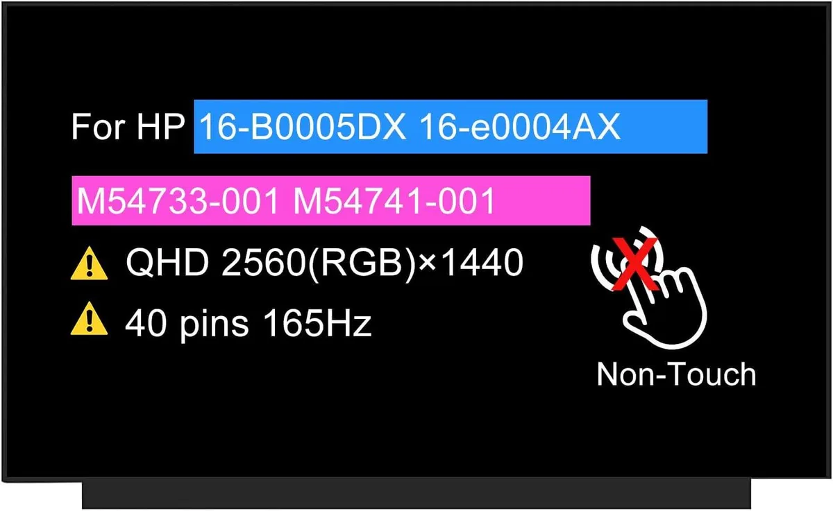 NUOLAISUN NUOLAISUN NE161QHM-NY1 16.1" QHD 2560×1440 165Hz 40-pin laptop screen — product photo