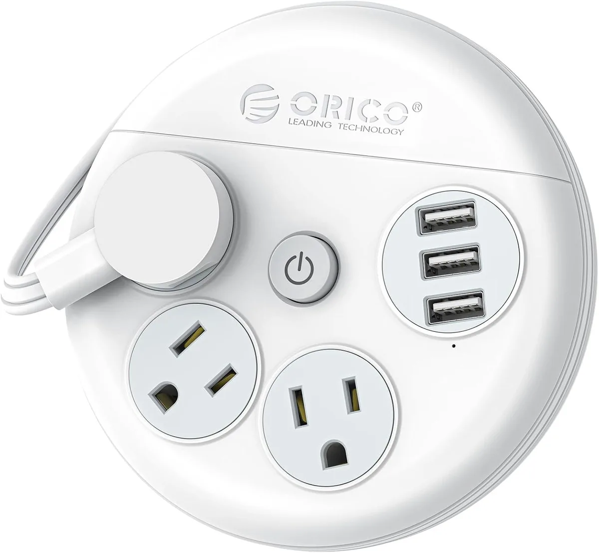 Orico Orico OR-3A3U power strip 3 outlets 3 USB 4 ft white — product photo