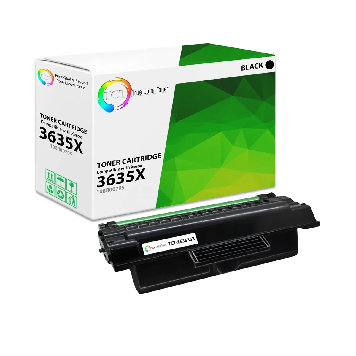 True Color Toner True Color Toner 3635X Toner Cartridge 108R00795 Black High Yield 10000 Pages — product photo