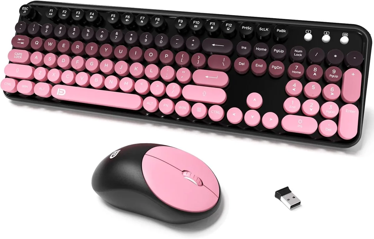 TUKO TUKO Wireless Keyboard Mouse Combo 2.4 GHz Pink — product photo