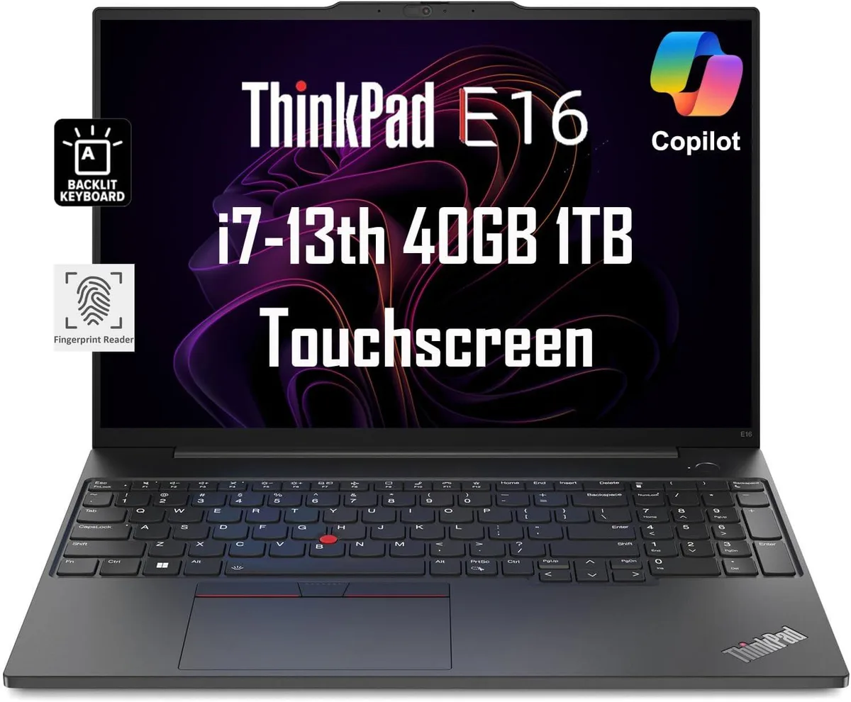 Lenovo Lenovo ThinkPad E16 Gen 1 business laptop 16.0" FHD+ Touchscreen i7-1355U 40GB DDR4 1TB NVMe — product photo
