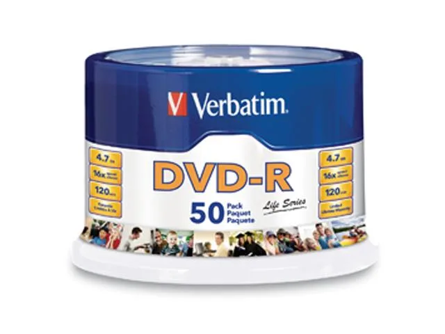 VERBATIM Verbatim Life Series 4.7GB 16X DVD-R 50 Pack Model 97176 — product photo