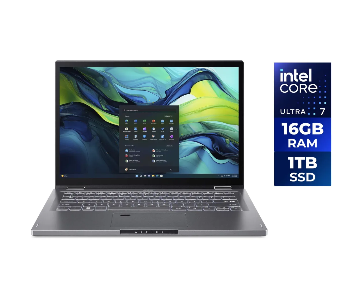 Acer America Acer America NX.J3KAA.002 Aspire Spin 14 2-in-1 laptop Core Ultra 7 155U 16GB 1TB — product photo