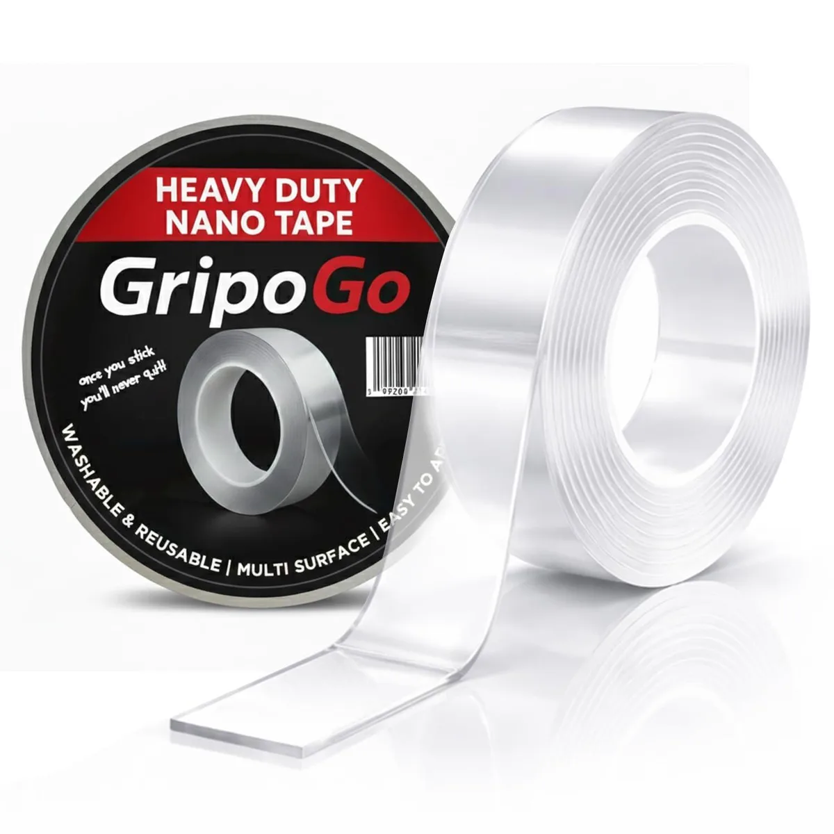 Clear double-sided nano tape roll in single pack