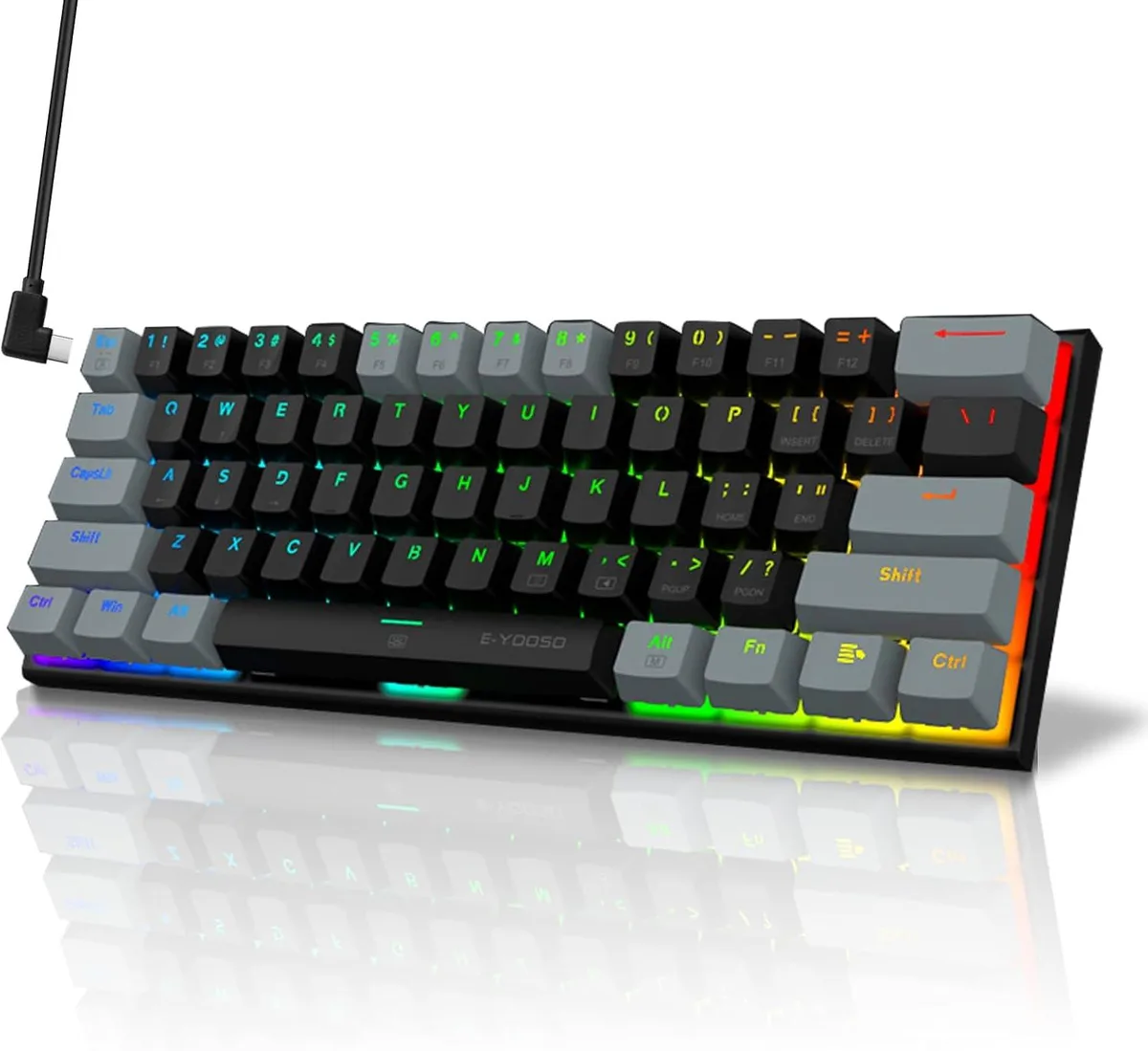 TUKO TUKO 60% Mechanical Gaming Keyboard Blue Switch CNC Aluminum Hot-Swap 22 RGB — product photo
