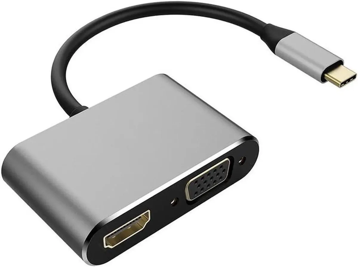 Vszerda Vszerda USB 3.1 Type-C to HDMI VGA Adapter Gray — product photo