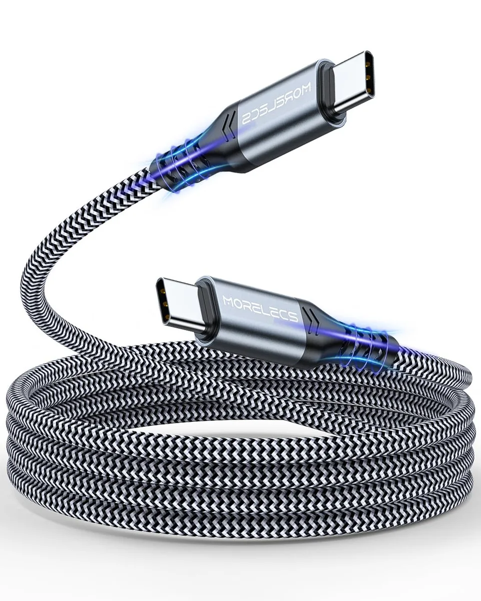 KEHIPI KEHIPI USB-C to USB-C Cable 10ft 60W 480Mbps Black White — product photo