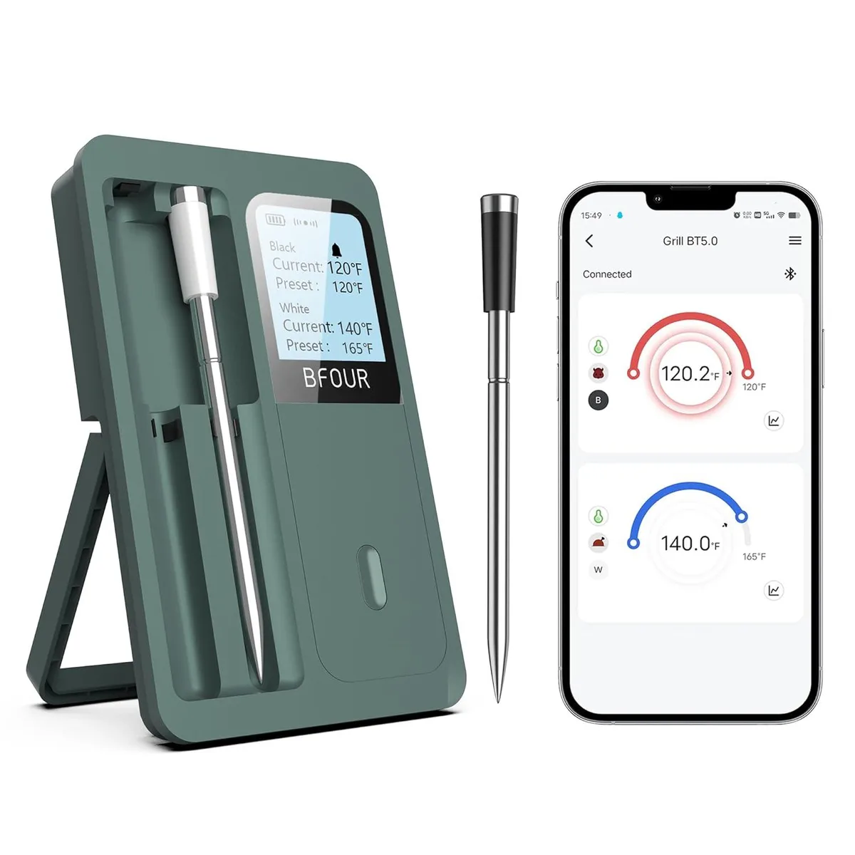 WUQ WUQ Wireless Meat Thermometer 2 Probes 328FT Bluetooth Smart Thermostat — product photo