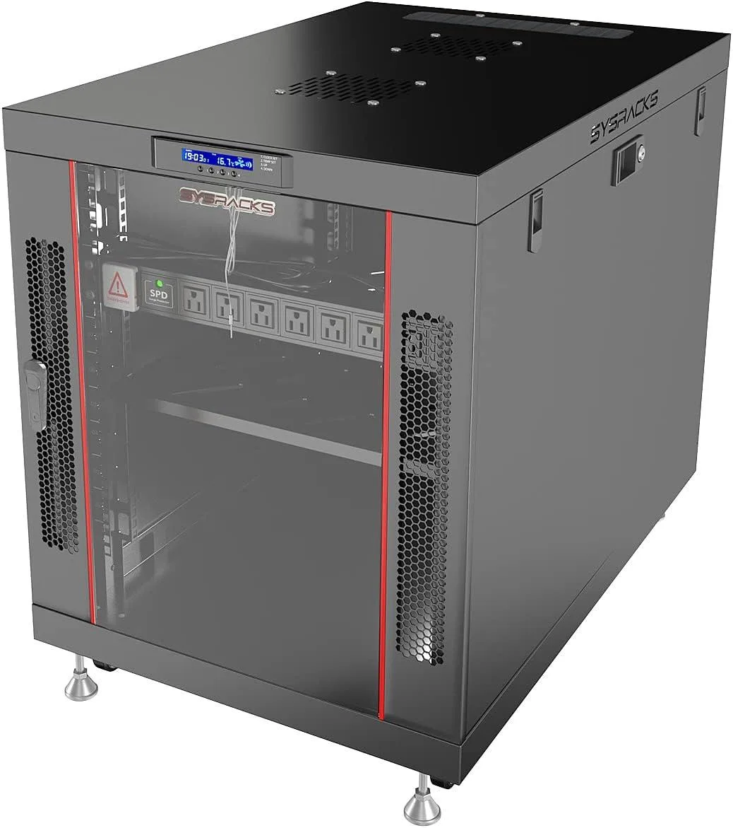 TAURKENAM TAURKENAM 12U 19" 35" Deep Locking Server Rack Cabinet Premium Series with Fans Thermostat LCD PDU Shelf — product photo