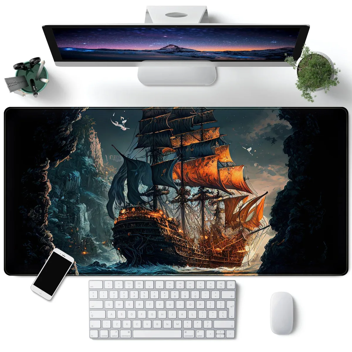 KEHIPI KEHIPI SBD-40X80CM Pirate Ship Mouse Pad 31.5 x 15.7 in — product photo