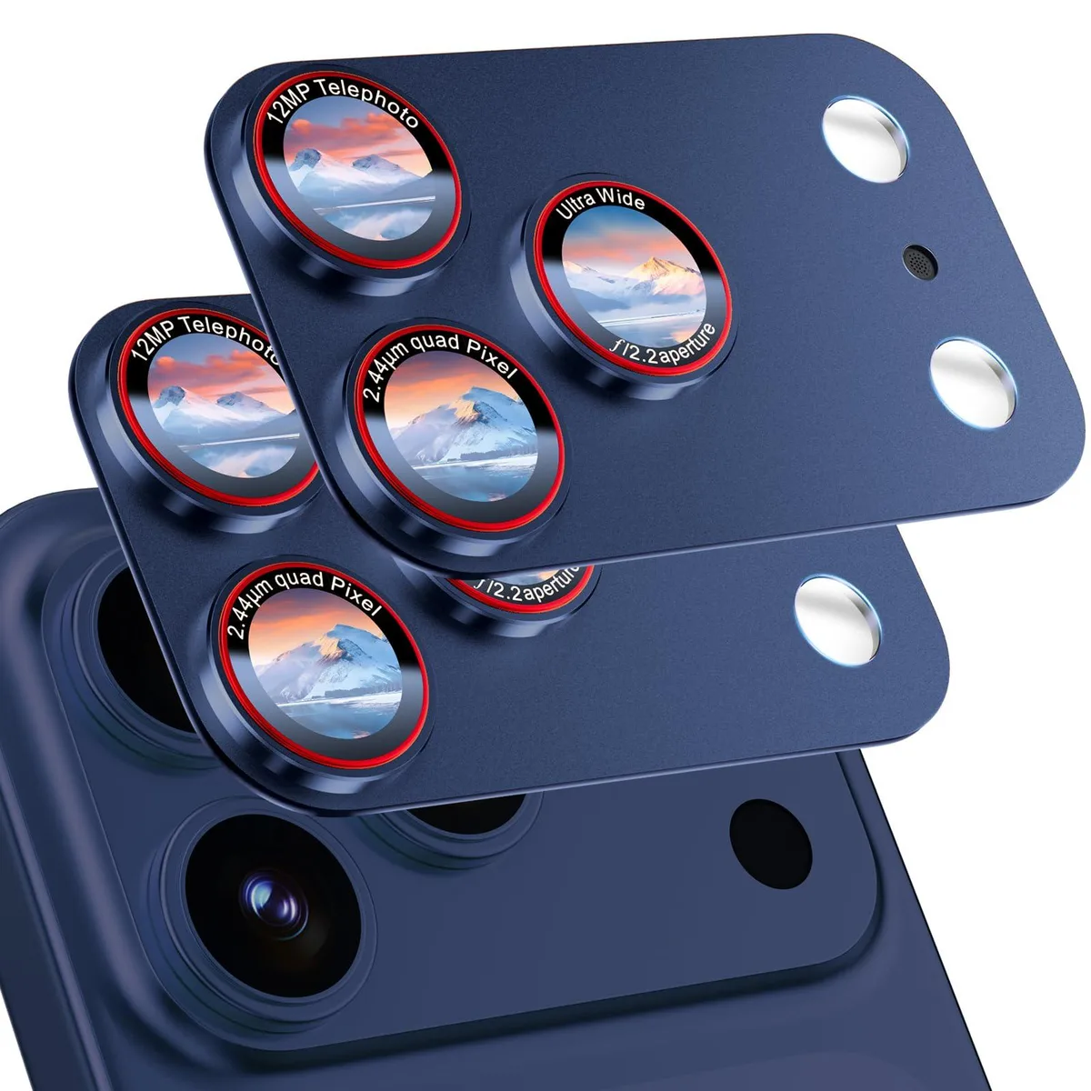 Clear tempered-glass lens protector with thin aluminium frame for iPhone 17 Pro Max