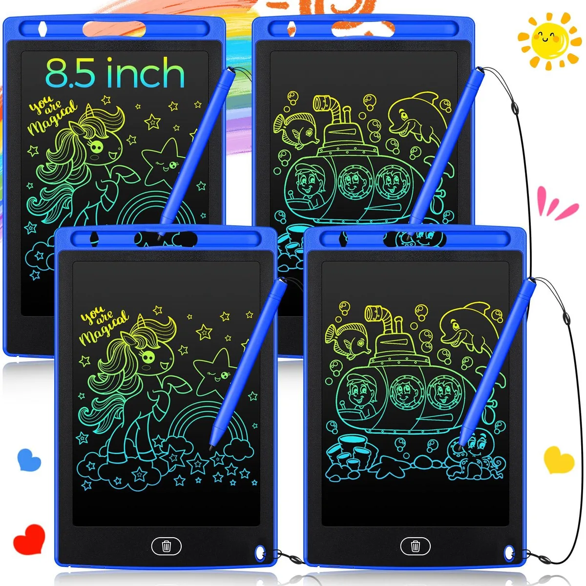  Zonon 4 Pcs LCD Writing Tablet 8.5 Inch Blue — product photo