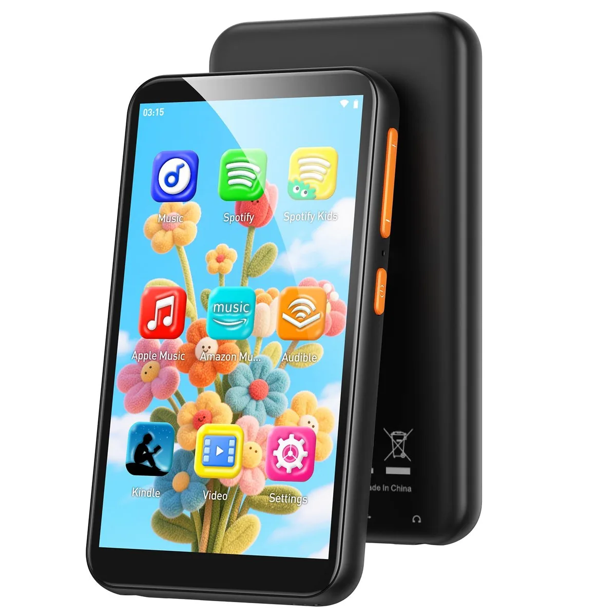 AGPTEK T07S 80GB MP3 Player for Kids, 4 inch, Black — product photo