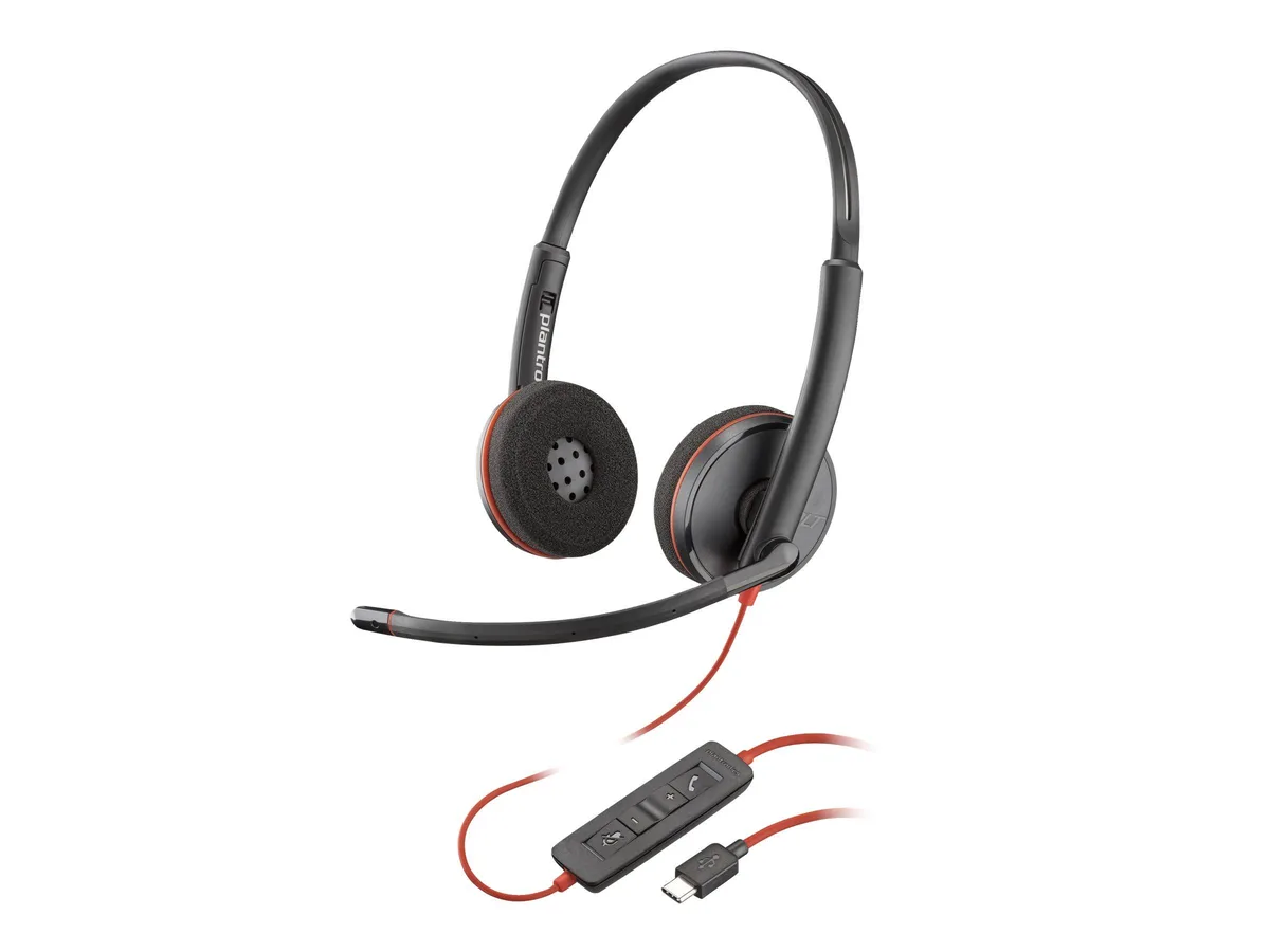 Plantronics Plantronics BW C3220 Binaural On-Ear Wired USB-C Headset Black 8S0M0A6ABA — product photo