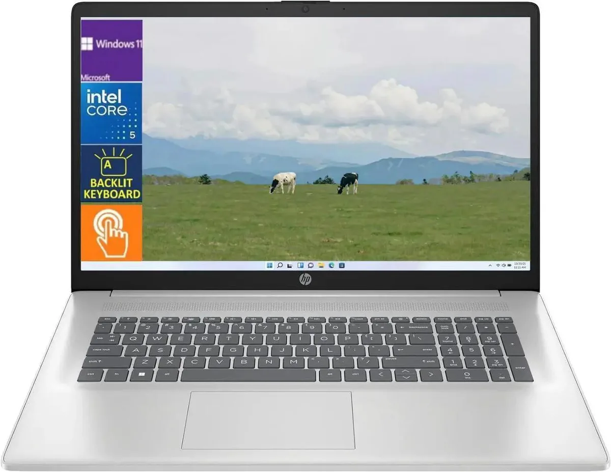 HP HP 17.3" HD+ Touch Laptop Intel Core 5 120U 8GB DDR4 512GB SSD Windows 11 Home Natural Silver — product photo