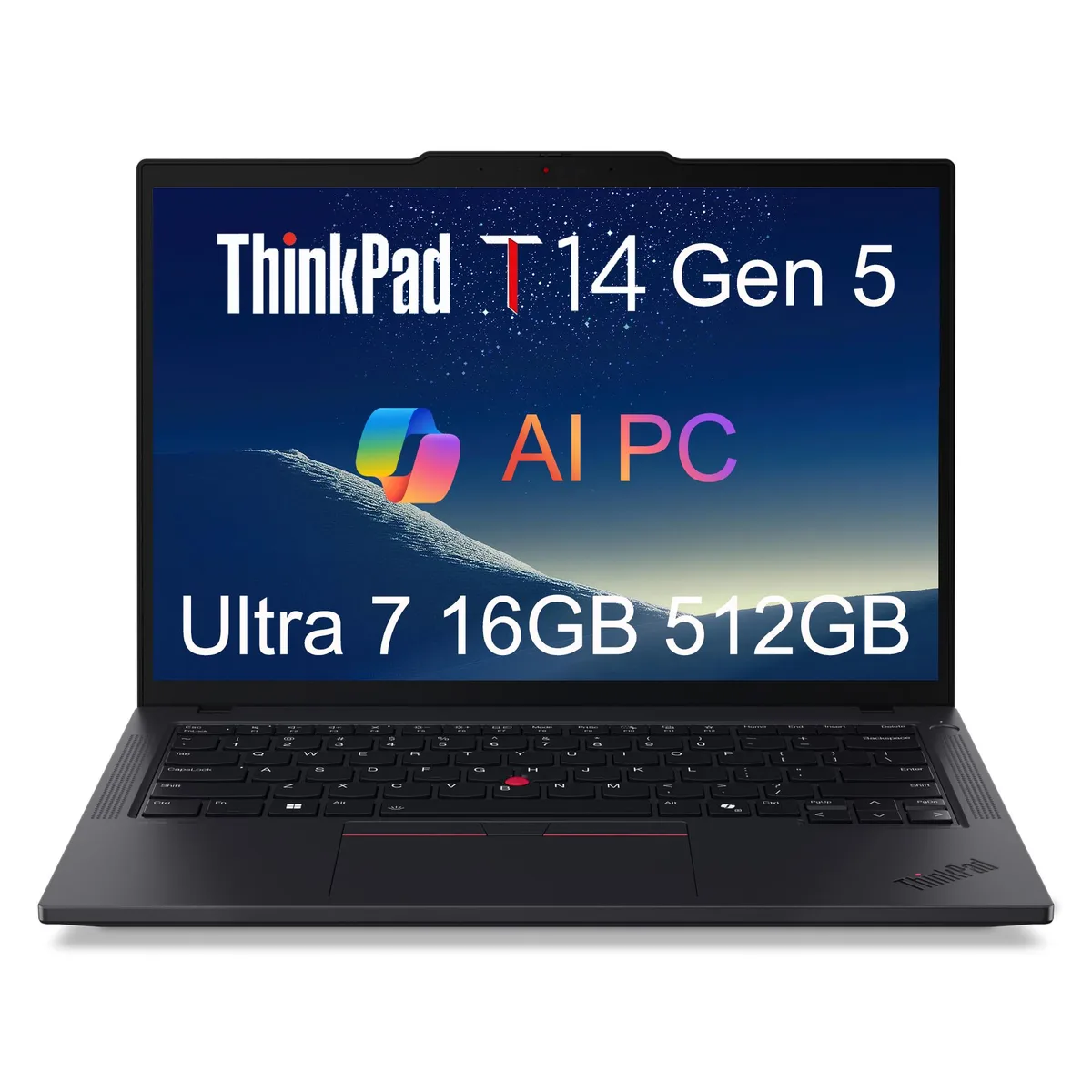 Lenovo Lenovo ThinkPad T14 Gen 5 14" FHD+ Ultra 7 155U 16GB 512GB SSD Win 11 Pro Black — product photo