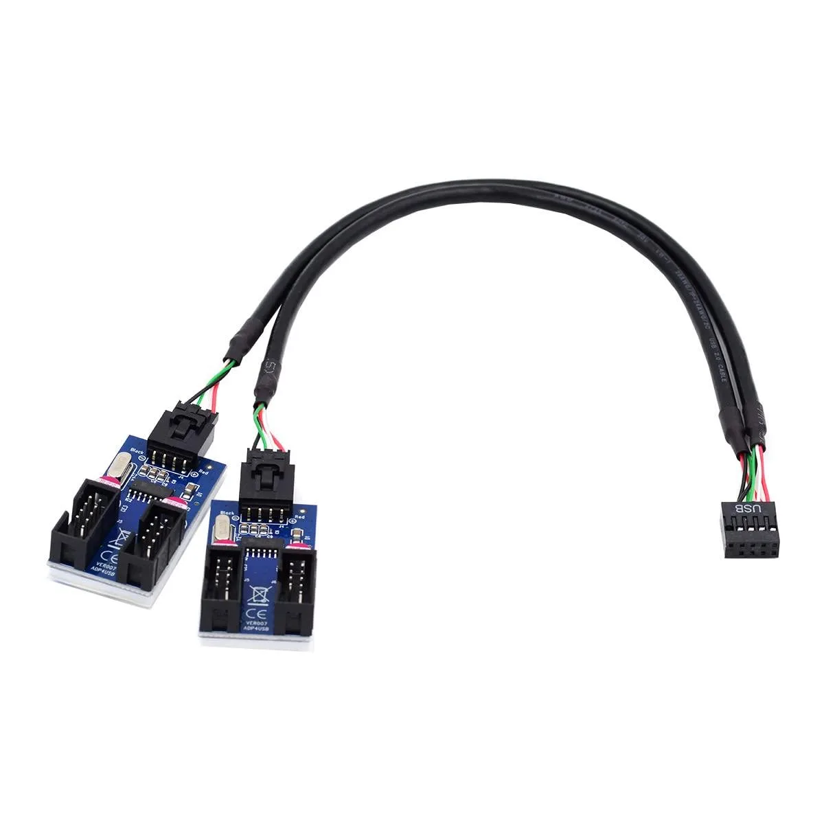 Vszerda Vszerda USB 2.0 9pin 10pin Header 1 to 4 Female Splitter Cable 30CM — product photo