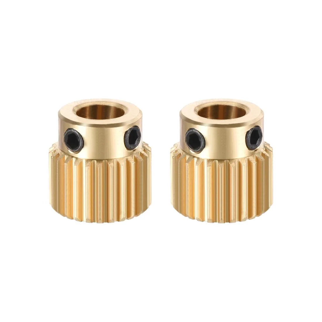 Two brass extruder gears with 26 teeth and 5mm bore