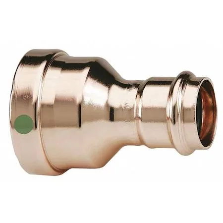 Copper ProPress XL reducer fitting, straight reducing connector, 4 11/16 inches long