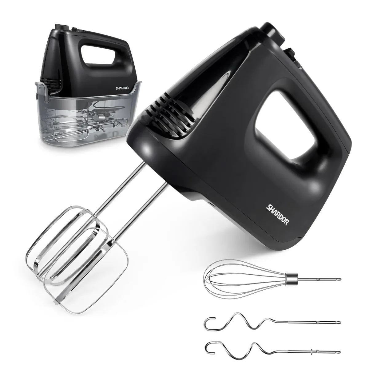  SHARDOR HM415W Hand Mixer 250W 6 Speed Turbo Black — product photo
